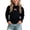Black, variant on Asxite Girls Solid Tops Mock Neck Long Puff Sleeve Thick Thermal Cotton Fall Winter Tee