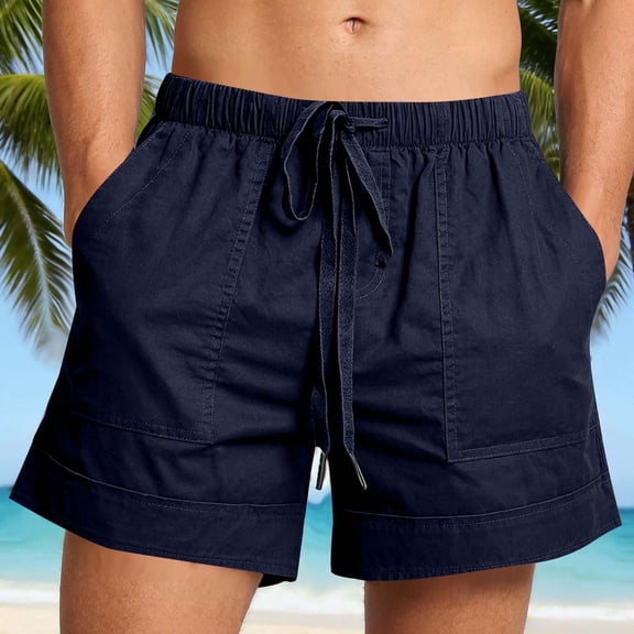 DailyTrove Men's Elastic Waist Drawstring Casual Shorts, Comfortable & Versatile