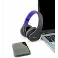 thumbnail image 4 of PowerLocus Auriculares inalámbricos Bluetooth estéreo plegables, auriculares con cable recargables con micrófono incorporado para iPhone, Samsung, LG, iPad (púrpura), 4 of 5