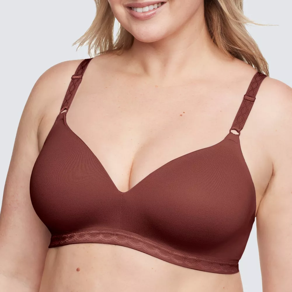 Warners® Simply Perfect® Super Soft Wireless Lightly Lined Comfort Bra, Wine Red, 38D