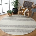 thumbnail image 2 of SAFAVIEH Natura Wilton Geometric Striped Area Rug, Ivory/Black, 6' x 6' Round, 2 of 8