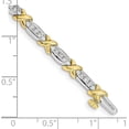 thumbnail image 3 of Gold 14k Two-tone Polished Fancy Diamond 6.5in Bracelet - 7" Natural Diamonds, 3 of 5