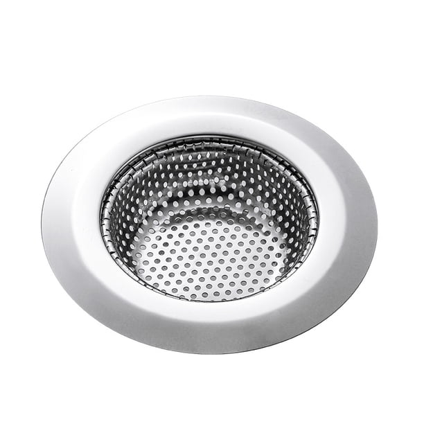 Colador para fregadero de cocina, acero inoxidable, gran diámetro de borde ancho, colador para fregadero de cocina, borde ancho, perfecto para la mayoría de desagües de fregadero