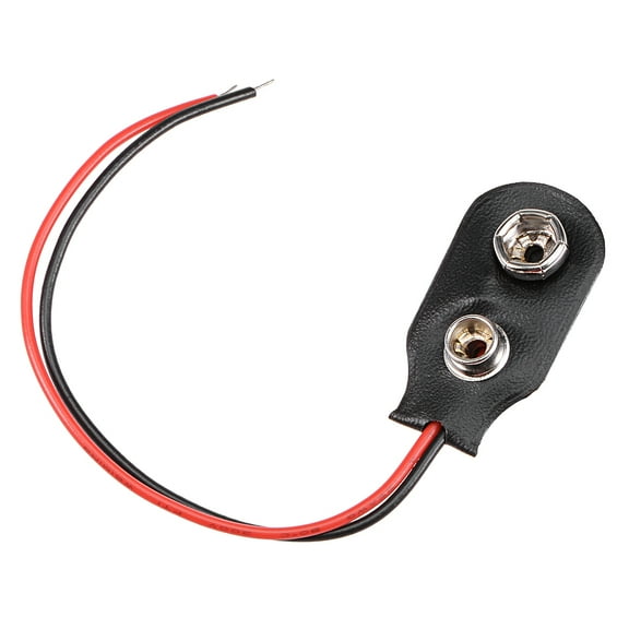 Uxcell DC 9V Battery Clip I-Type Connector 3.93" Long Wire