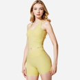 thumbnail image 2 of Women's Strappy Back Fitted Tank Top with Scoop Neck - Medium, Yellow, 2 of 6