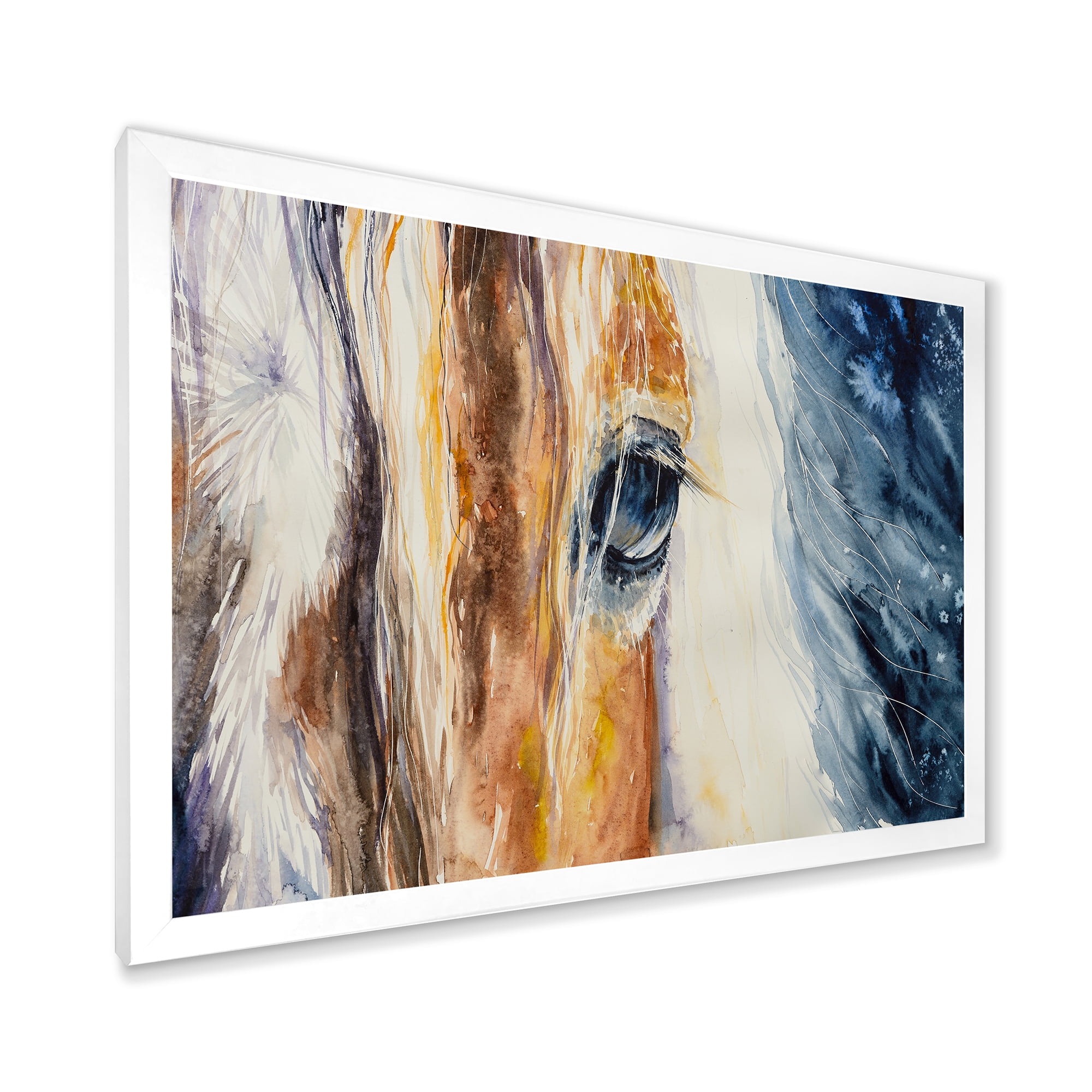 Designart 'Abstract Close-Up of A Beautiful Horses Eye I' Farmhouse Framed Art Print