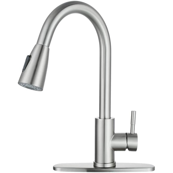 Grifo de Cocina WOWOW Acero Inoxidable con Rociador Abatible Moderno Comercial Níquel Cepillado Wowow 2310301-AMUS