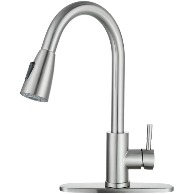 Grifo de Cocina WOWOW Acero Inoxidable con Rociador Abatible Moderno Comercial Níquel Cepillado Wowow 2310301-AMUS