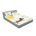 thumbnail image 2 of I Love You Fitted Sheet & Pillow Sham Set, Dog Balloons and Hearts Sun Clouds Puppy Best Friends, Decorative Printed 6 Piece Bedding Decor Set, King, Blue Grey Yellow Cocoa, by Ambesonne, 2 of 3