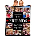 thumbnail image 3 of Personalized Besties Blanket with Photo Collage - Customized Throw Blanket with Pictures - Soft BFF Blanket for Bestie/Friend/Family Memorial Gifts, 30"x40" Blankets, 3 of 5