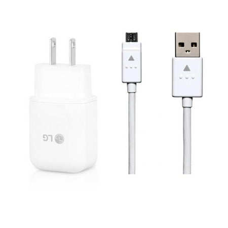 Genuine LG Quick Wall Charger + Micro USB Cable for LG G3 / G4 / Stylo 3 / V10 / K10 / Tribute / X Style - 100% Original - Bulk Packaging - New