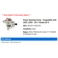 thumbnail image 2 of Power Steering Pump - Compatible with 2002, 2005 - 2011 Honda CR-V 2006 2007 2008 2009 2010, 2 of 3