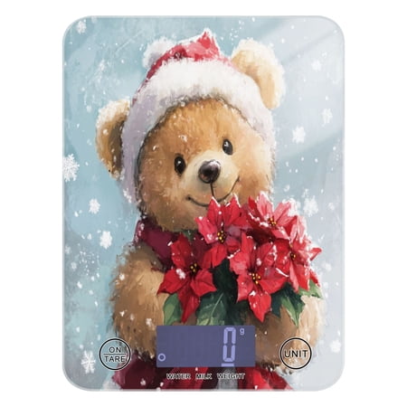 WOBOGO Teddy Bear Holding Flowers Kitchen Scale Digital Gram and Ounce Weighing for Cooking Baking Ketogenic Diet Meal Prep