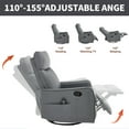 thumbnail image 6 of Massage Chairs Grey Faux Leather Heat Massage Manual Recliner Chair with Rocker and Swivel for Living Room,Living Room Recliners, 6 of 18