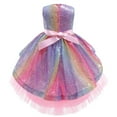 thumbnail image 2 of Girls Unicorn Rainbow Costume Dress High-Low Christmas New Year Princess Gown, 2 of 6