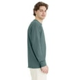 thumbnail image 2 of Hanes Unisex Garment Dyed Long Sleeve Cotton T-Shirt Cypress Green 2XL, 2 of 7