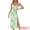 Green with White Floral, variant on DARING DIVA Women's Sleeveless Bow Spaghetti Strap Sleepwear S White with Blue Floral