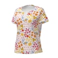 thumbnail image 2 of Naloa Colorful Floral Print T-Shirts Short Sleeve V Neck Tees for Women Fashion Tops Trendy Lightweight Soft Casual Summer Outfits Clothes, 2 of 5