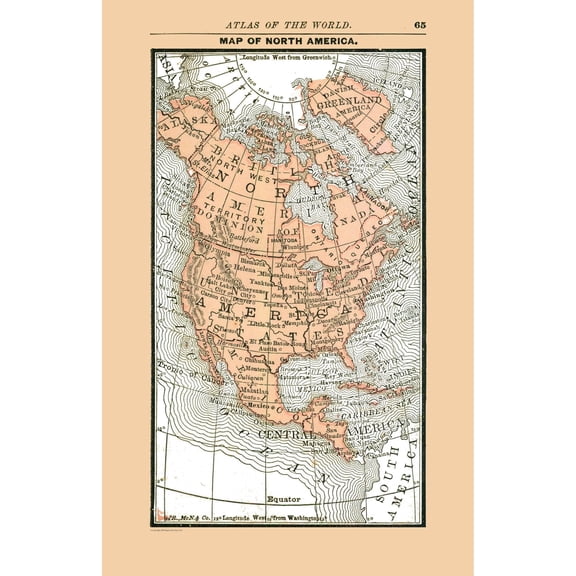 Historic Map - United States Mexico Canada - Alden 1886 - Vintage Wall Art