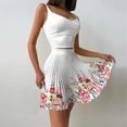thumbnail image 4 of Mujeres Casual Verano Cuello Redondo Sin Mangas Tops Y Falda Conjunto De Dos Piezas Traje Wmkox8yi bvn3526, 4 of 6