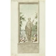 thumbnail image 2 of Dionys van Nijmegen 16x24 Black Ornate Framed Double Matted Museum Art Print Titled: Design for a Room; Statue of Sense Face, in Addition, a Boy with Magnifying Glass and Woman wit, 2 of 5