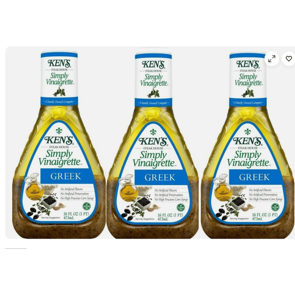 Simply Vinaigrette Greek Salad Dressing, 3 Bottles, 16 oz Each