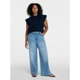 thumbnail image 5 of Time and Tru Women's Wide Leg Jeans, 31" Inseam, Sizes 0-22, 0L-22L, 5 of 6