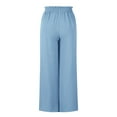 thumbnail image 5 of Womens Flowy Wide Leg Palazzo Pants High Waisted Drawstring Lounge Pant Smocked Pleated Loose Fit Casual Pockets Trousers, 5 of 7