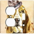 thumbnail image 4 of Metal Light Switch Plate Cover Cute Bloodhound Top Hat Outfit Beige DOG016, 4 of 13