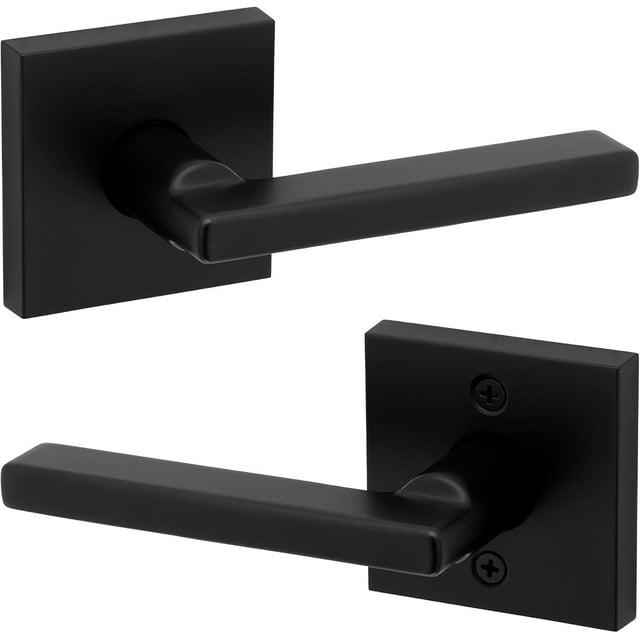 Poignée de Porte Mate Réversible Levier d'Intimité Poignées de Porte Intérieures pour Portes de Chambre et de Salle de Bain Serrure de Porte de Salle de Bain/chambre Sans Clé Déco Maison Moderne
