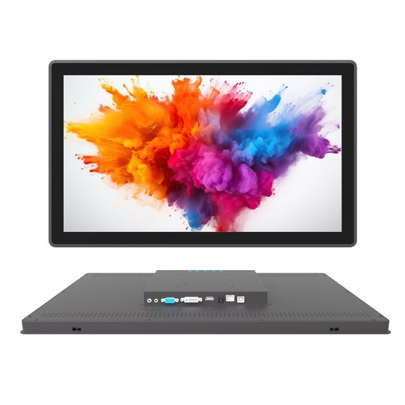 LMENGER 23.8 Inch Industrial Touch Screen Monitor, 10 Points Touch, Ratio 16:9 Capacitive PCAP Display, 1920 x 1080R, Active Matrix TFT LCD, LED Backlight, VGA, DVI, HD-MI Ports