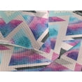 thumbnail image 3 of Ambesonne Vintage Quilted Bedspread Set 3 Pcs, Overlapped Triangles Plot, King, Hot Pink Purple and Blue, 3 of 4