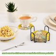 thumbnail image 6 of Haosy Set of 6 Drink Woven Coaster with Holder Heat Resistant Non-Slip Bar Coasters 4 Inches Adorable Dog and Mouse, 6 of 7
