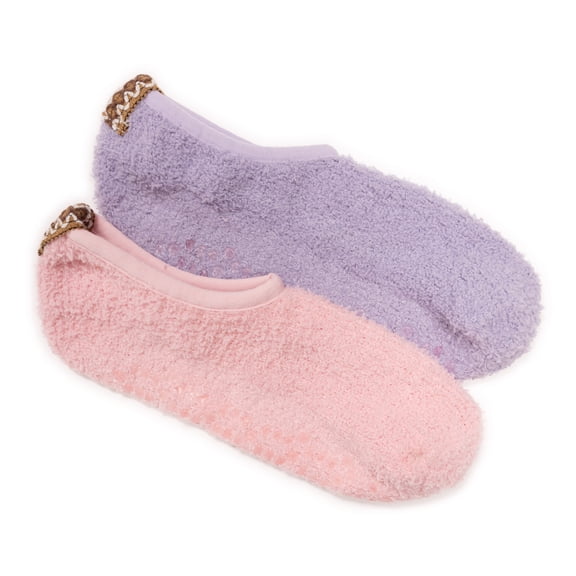 MUK LUKS Women's 2 Pair Pack Low Cut Footie Cozy Socks