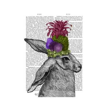 Rabbit, Fruit Headdress Print Wall Art By Fab Funky