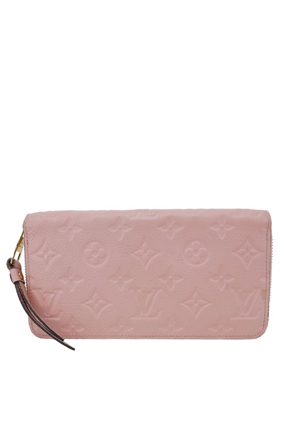 Pre-Owned Louis Vuitton Monogram Empreinte Leather Zippy Wallet Rose Poudre Pink