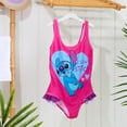 thumbnail image 2 of Traje de baño Disney para niñas de una sola pieza, cómodo y elástico, rosa, 2 of 5