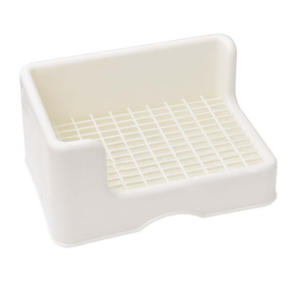 Bandeja de arena desmontable para conejos, fácil de limpiar, caja de baño para conejos, bandeja para mascotas Blanco