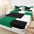 thumbnail image 5 of Castle Fairy Hippie Stacked Rectangle King Sheets 4pcs,Bohemian Square Border Bedding,Emerald Gray Black White,1 Flat Sheet, 1 Fitted Sheet and 2 Pillowcases, 5 of 7