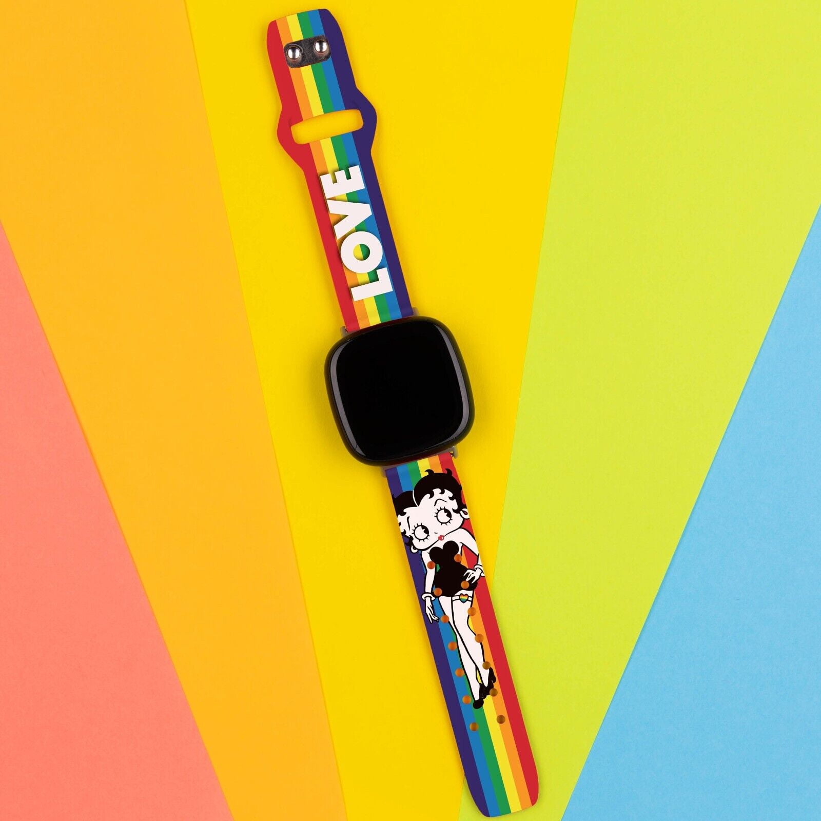 Betty Boopy Pride HD Watch Band Compatible with FitBit Versa 3 & Sense (20mm Long Love) by Affinity Bands