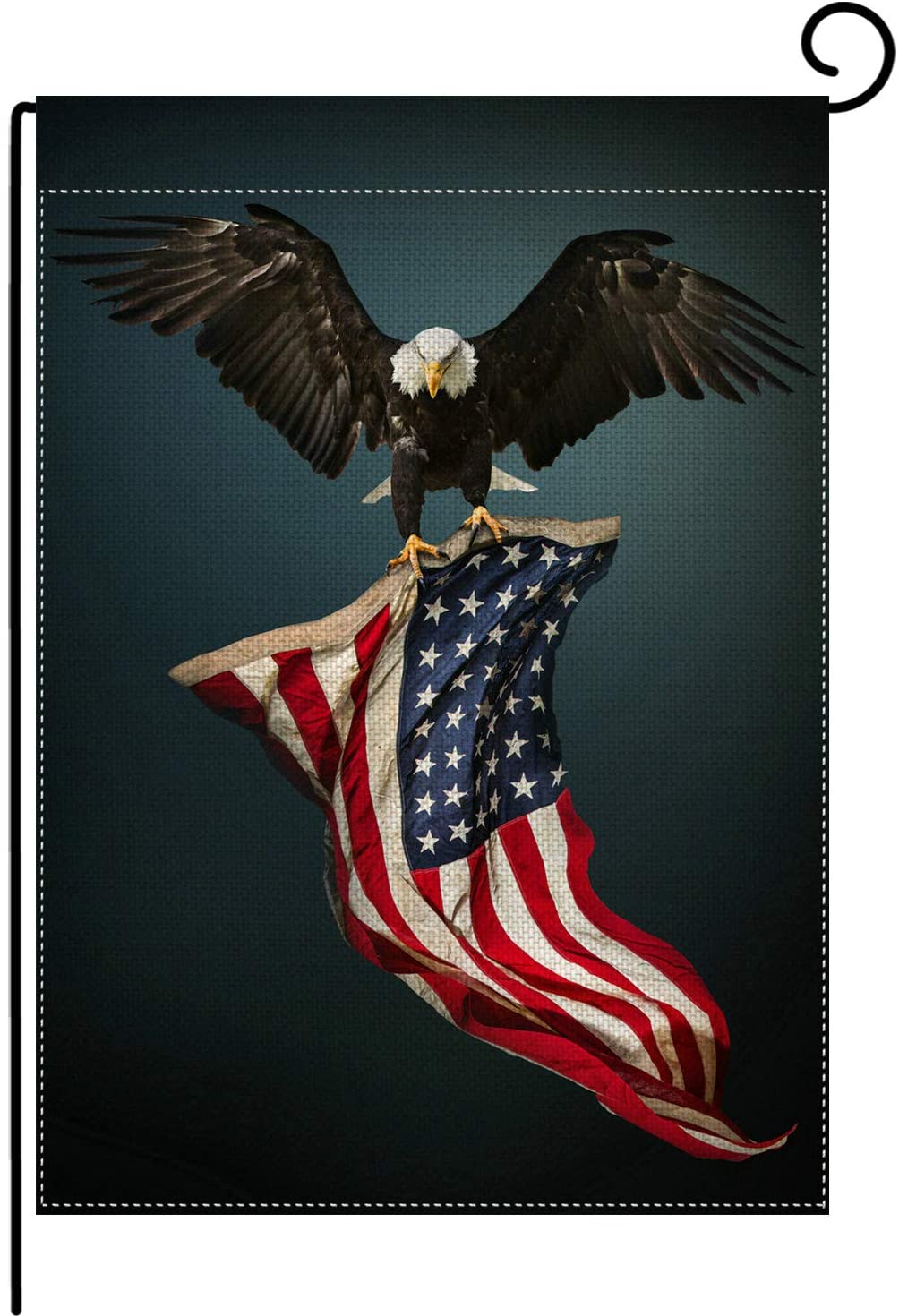New North American Bald Eagle with American flag Garden Flag Yard