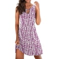 thumbnail image 1 of Ketyyh-chn99 Robe d'Été Robe Soleil Robes pour Femmes Manches à Volants à Étages Robe Trapèze Courte Violet, TG, 1 of 5