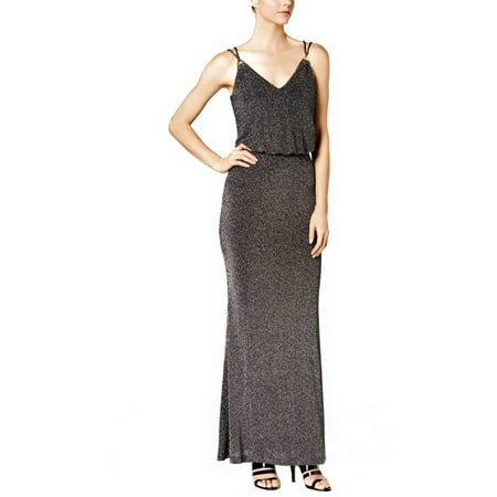 Calvin Klein Metallic Blouson Evening Gown Dress