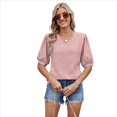 thumbnail image 3 of Camisa de Corta Abullonada para Mujer, Top de Verano, Rosa, Talla M, 3 of 6