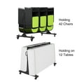 thumbnail image 3 of TROPOW Folding Table and Chair Cart, Folding Chair Strorage Rack with Cover, Height Adjust, PVC Lock Wheels, 800 LBS Capacity for 84 Chair, Heavy Duty Metal Chair Rack, 3 of 8