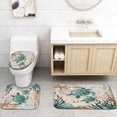 thumbnail image 4 of FMSHPON Two Blue Turtle Beach Ocean Beautiful 4 Piece Bathroom Set Shower Curtain Bath Rug Contour Mat and Toilet Lid Cover, 4 of 8