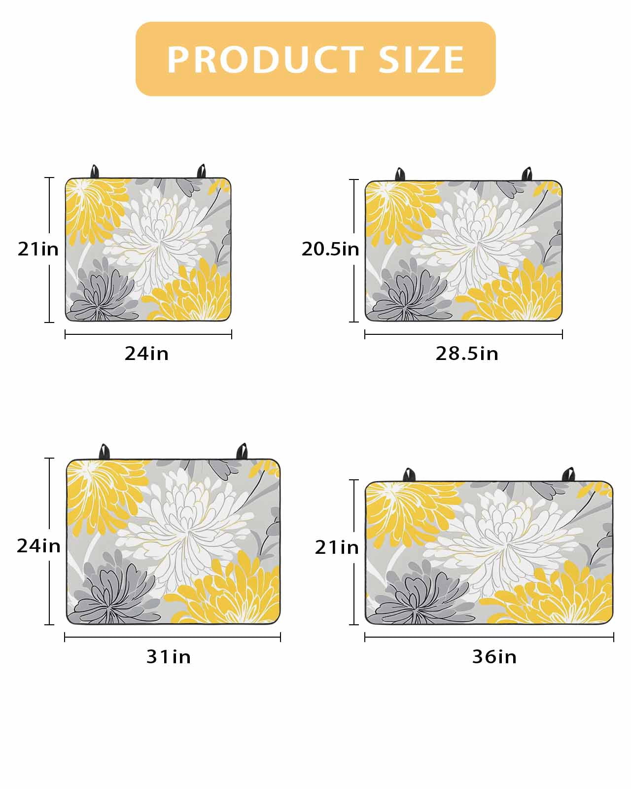 nqOlkjepod Large Induction Cooktop Protector Mat 24"x21", Yellow Flowers Stove Top Covers for Electric Stove, Retro Country Pastoral Garden Florals Stove Burner Cover Mats, Glass Top Stove Cover