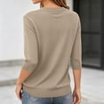 thumbnail image 5 of Kingdiese Womens Half Sleeve For Elbow Length Crew Neck Loose Blouse Summer Casual Lightweight Plus Size 1/2 Sleeve Shirts Mens Pullovers Quarter Zip Sweater, Size L, 5 of 5