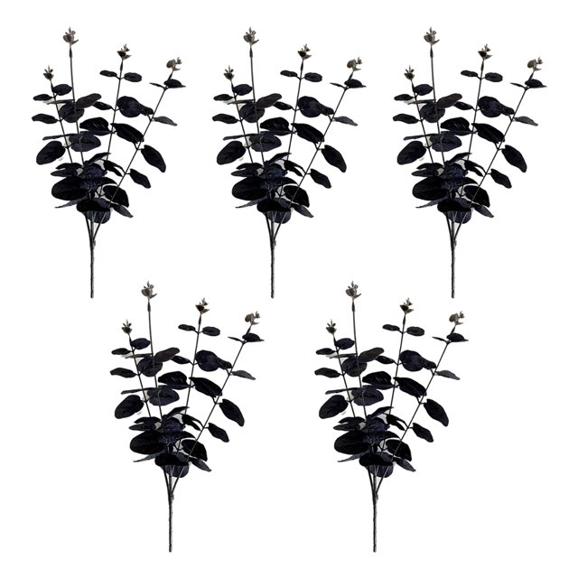 Espacio De 5 Piezas Billuyoard Con Tallos De Eucalipto Artificial Realista Negro 34