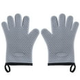 thumbnail image 1 of Guantes de cocina para horno: guantes de cocina/guantes para barbacoa resistentes al calor de doble capa de silicona y algodón, 1 of 5